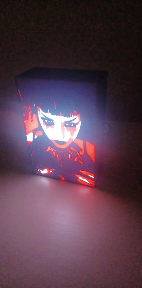 Gothic Girl LED light box – custom 3D printed – Lit Layer Creations